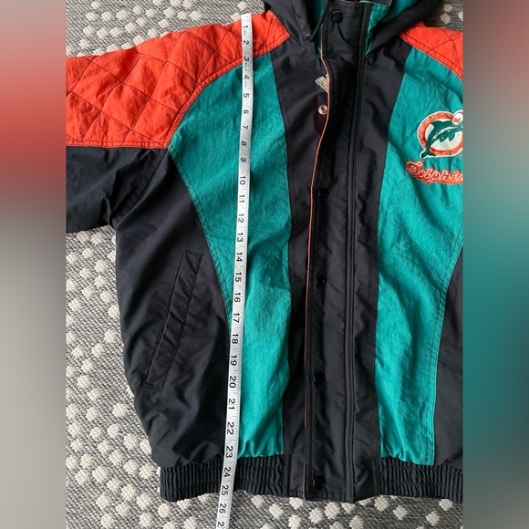 Miami Dolphins RARE NFL Starter Coat Kids Youth Boys Girls XS Black Orange Teal - Picture 11 of 14